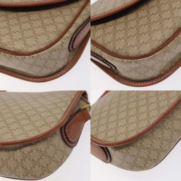 CELINE Macadam Canvas Shoulder Bag Pvc Beige Gold - Picture 10 of 12